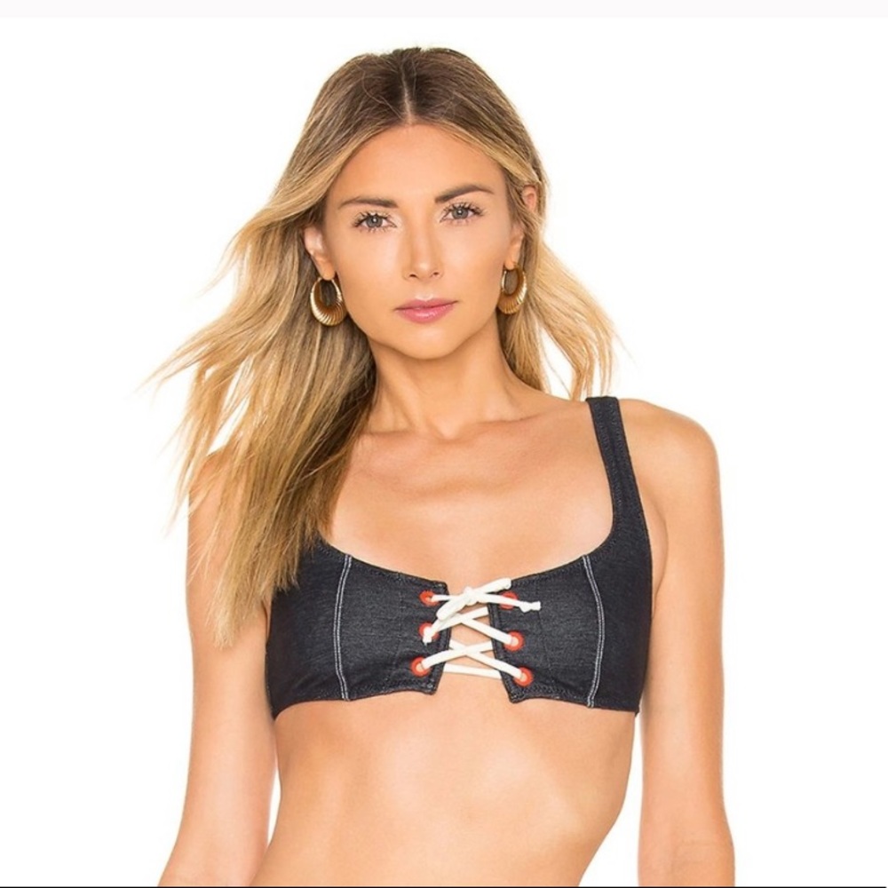 SOLID & STRIPED The Isabella Denim bathing top Size S